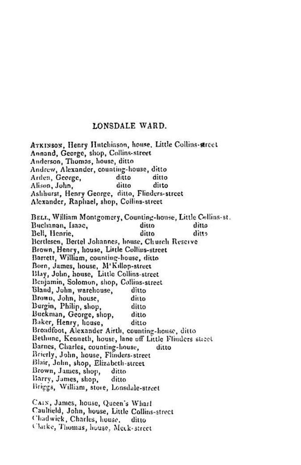 [1842 Electoral Roll of Melbourne]